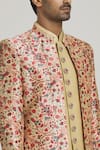 Shop_Adara Khan_Multi Color Art Silk Printed Floral Persian Jacket Kurta Set_Online_at_Aza_Fashions
