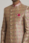 Buy_Samyukta Singhania_Cream Sherwani Art Silk Printed Floral Garden With Churidar _Online_at_Aza_Fashions