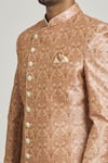 Buy_Samyukta Singhania_Peach Sherwani Art Silk Printed Floral Overlap Set _Online_at_Aza_Fashions