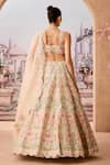 Shop_Aneesh Agarwaal_Ivory 100% Silk Organza Embroidery Sequin Bahar Garden Bridal Lehenga Set _at_Aza_Fashions