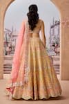 Shop_Aneesh Agarwaal_Yellow 100% Silk Organza Embroidery Sequin Mughlai Bahar Bridal Lehenga Set _at_Aza_Fashions