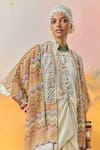 Aseem Kapoor_Multi Color Sheer Silk Printed Chevron Open Veni Jacket _Online