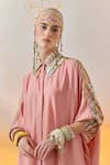 Shop_Aseem Kapoor_Pink Natural Crepe Embroidered Collared Mandala Shirt _Online_at_Aza_Fashions