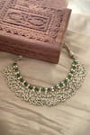 Buy_Saga Jewels_Gold Plated Pearl Emerald Necklace _at_Aza_Fashions