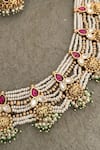 Buy_Saga Jewels_Gold Plated Pearl Polki Embellished Necklace Set _Online_at_Aza_Fashions