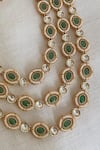 Shop_Saga Jewels_Green Polki Embellished Layered Necklace Set _at_Aza_Fashions