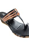 Buy_The Madras Trunk_Black Haiku Brocade Kolhapuri Wedges _Online_at_Aza_Fashions