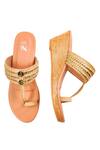 Buy_The Madras Trunk_Gold Haiku Flora Brocade Kolhapuri Wedges 