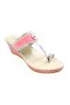 The Madras Trunk_Pink Haiku Bloom Brocade Kolhapuri Wedges _Online_at_Aza_Fashions