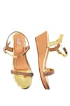 Buy_The Madras Trunk_Gold Cutdana Venus Embellished Sandal Wedges 