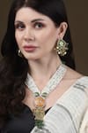 Buy_Dugran By Dugristyle_Orange Radha Krishna Haar Necklace _at_Aza_Fashions