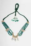 Buy_Dugran By Dugristyle_Green Kundan Hariri Haar Necklace _Online_at_Aza_Fashions