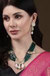Buy Dugran By Dugristyle Green Pearls, Fabric Flowers Jaadui Noor Necklace Set at Aza Fashions Buy_Dugran By Dugristyle_Green Pearls, Fabric Flowers Jaadui Noor Necklace Set _at_Aza_Fashions