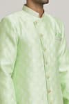 Shop_Samyukta Singhania_Green Sherwani Banarasi Jacquard Woven Floral With Pant _Online_at_Aza_Fashions