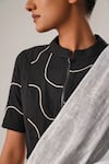 ATBW_Black Cotton Dori High Work Detailed Blouse _Online_at_Aza_Fashions