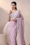 Buy_Chaashni by Maansi and Ketan_Purple Pure Organza Embroidered Cutdana Sweetheart Saree With Blouse _Online_at_Aza_Fashions