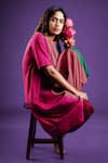 Buy_MANTRA_Multi Color Handloom Cotton Mangalgiri Colorblocked Boat Pintuck Play Dress _Online_at_Aza_Fashions