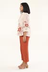 Buy_ORIGANI_Off White Chanderi Silk Lining Cotton Blossom Applique Shirt With Pant _Online_at_Aza_Fashions