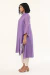 Buy_ORIGANI_Purple Chanderi Silk Lining Cotton Applique Phool High Low Kurta With Pant _Online_at_Aza_Fashions