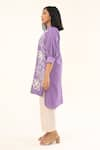 Shop_ORIGANI_Purple Chanderi Silk Lining Cotton Applique High Low Kurta With Pant _Online_at_Aza_Fashions