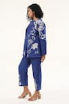 Buy_ORIGANI_Blue Chanderi Silk Lining Cotton Applique Floral Vine Pant _Online_at_Aza_Fashions