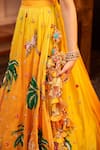 Shop_Swish By Dolcy And Simran_Yellow Chanderi Embroidered Thread Aditi Nature Patchwork Lehenga Set _Online_at_Aza_Fashions