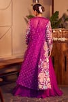 Shop_Swish By Dolcy And Simran_Purple Georgette Embroidered Radha Lehenga Set With Floral Patchwork Jacket _at_Aza_Fashions