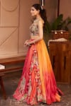 Swish By Dolcy And Simran_Pink Chanderi Madhubala At Sunset Embroidered Lehenga With Bustier _Online_at_Aza_Fashions