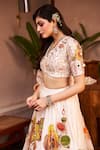 Swish By Dolcy And Simran_Ivory Kora Organza Embellishment Shehnaaz Cutdana Embroidered Lehenga Set _Online_at_Aza_Fashions