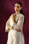 Buy_Twenty Nine_White Nickel Embellished Mirror Notched Sleeve Tunic And Pant Set _Online_at_Aza_Fashions