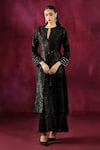 Buy_Twenty Nine_Black Georgette Embellished Mirror Notched Floral Jacket _at_Aza_Fashions