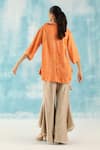 Shop_Twenty Nine_Orange Silk Woven Bandhani Cowl Neck Top _at_Aza_Fashions