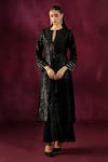 Buy_Twenty Nine_Black Georgette Embroidery Mirror Work Flared Palazzo _at_Aza_Fashions