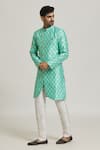 Buy_Samyukta Singhania_Green Sherwani Banarasi Jacquard Woven Floral Butti With Pant _Online_at_Aza_Fashions