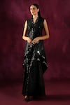 Buy_Twenty Nine_Black Georgette Embroidery Mirror Work Embellished Sharara _at_Aza_Fashions