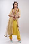 Buy_Debyani + Co_Yellow Embroidered Floral Round Kurta And Pant Set _at_Aza_Fashions