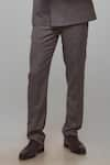 Sven suits_Grey Wool Blend Pinstripe Pattern Blazer And Pant Set _Online_at_Aza_Fashions