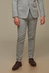 Buy_Sven suits_Gray Polywool Pinstripe Grey Blazer And Pant Set _Online_at_Aza_Fashions