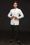 Buy_Sven suits_White Japanese Stretch Plain Jodhpuri With Trouser _at_Aza_Fashions