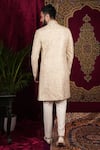 Shop_Sven suits_Beige Raw Silk Embroidery Floral Bloom Sherwani And Pant Set _at_Aza_Fashions