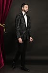 Buy_Sven suits_Black Polyester Viscose Embellished Bead Geometric Tuxedo Set 