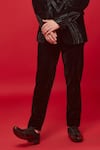 Buy_Sven suits_Black Velvet Embellished Bead Wave Tuxedo Set _Online_at_Aza_Fashions