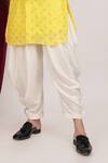 Shop_Sven suits_Yellow Georgette Embroidery Mirror Work Kurta And Patiala Pant Set _Online_at_Aza_Fashions