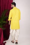 Shop_Sven suits_Yellow Georgette Embroidery Mirror Work Kurta And Patiala Pant Set _at_Aza_Fashions