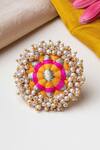 Buy_BAUBLE BAZAAR_Multi Color Silk Thread Sun Flower Ring _at_Aza_Fashions