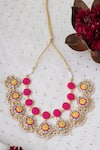 Buy_BAUBLE BAZAAR_Multi Color Silk Thread Baby Blue Lotus Necklace _at_Aza_Fashions