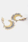 Buy_Dugran By Dugristyle_Blue Kundan Parrot Crescent Embellished Chandbalis _Online_at_Aza_Fashions