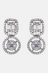 Dugran By Dugristyle_Silver Plated American Diamond Rosi Geometric Drop Earrings _Online_at_Aza_Fashions