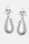 Dugran By Dugristyle_Silver Plated American Diamond Dhoondhla Stone Cluster Drop Earring _Online_at_Aza_Fashions