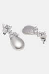 Buy_Dugran By Dugristyle_Silver Plated American Diamond Dhoondhla Stone Cluster Drop Earring _Online_at_Aza_Fashions